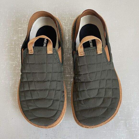 Merrell Women's Hut Moc Quilted Flats Comfort Shoes Slip On US 6 Olive Green - Picture 2 of 12